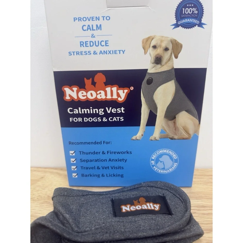 Neoally Dog Thunder‎ Shirt Anxiety Calming Vest, SMALL, Gray #32